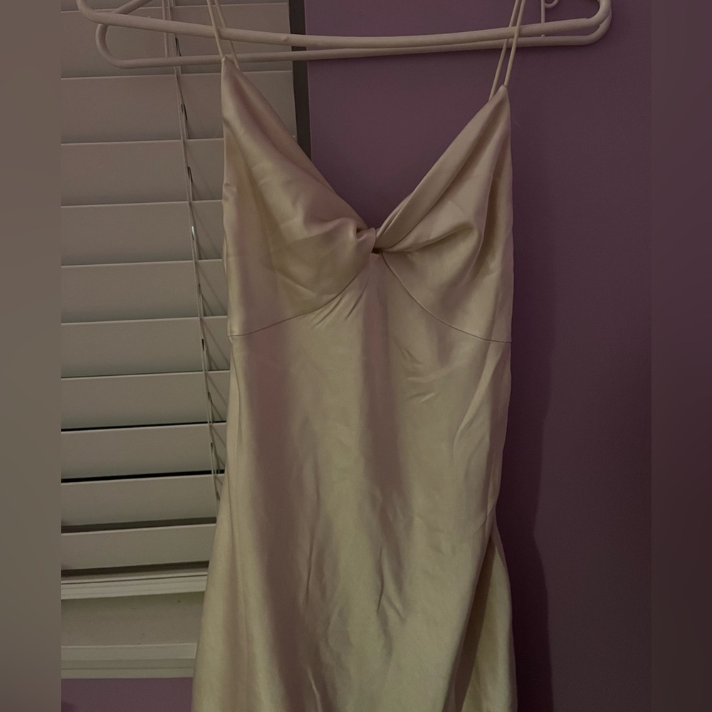 white silk princess polly mini dress